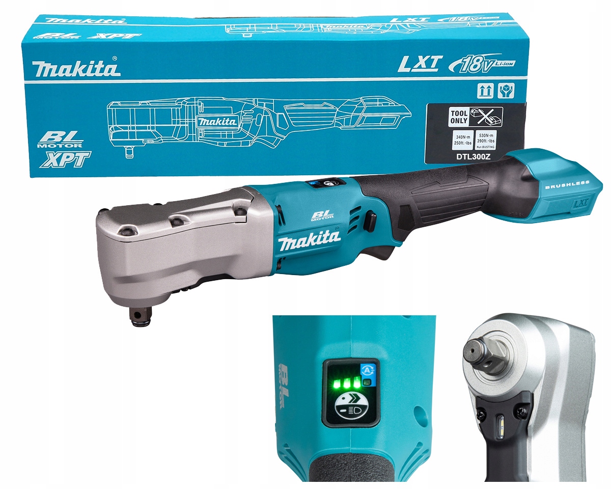 Makita Akumulatorowy kątowy klucz udarowy 1/2 18V Lxt 530Nm DTL300Z