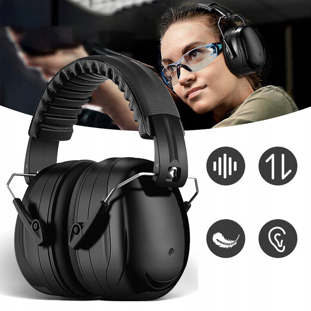 NAUSZNIKI OCHRONNE SŁUCHAWKI PROFESJONALNY WYGŁUSZAJĄCE PODWÓJNA SKORUPA Marka bez marki