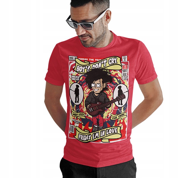 KOSZULKA HORROR/ROCK ROBERT SMITH THE CURE Wzór dominujący inny wzór