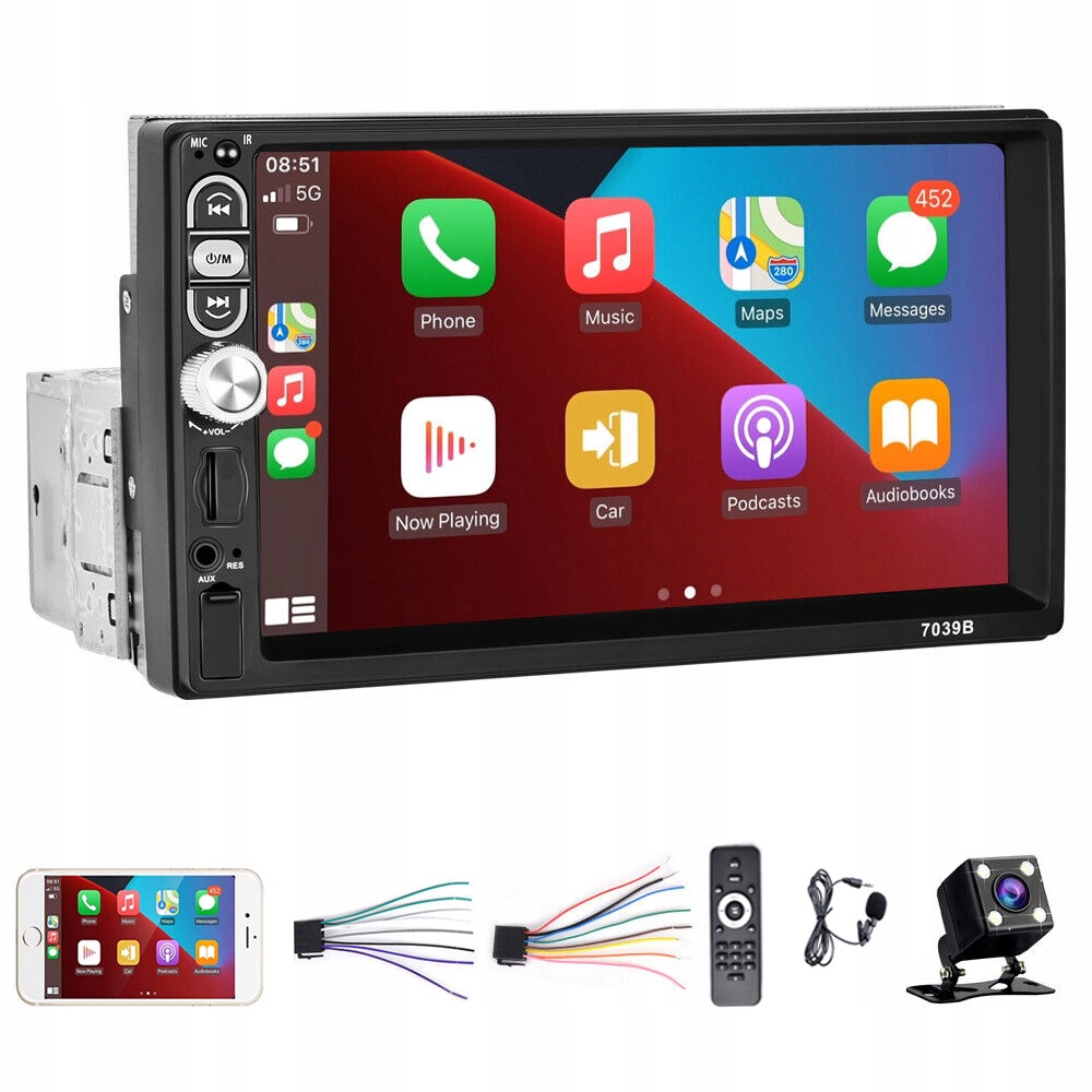 7" STACJA MULTIMEDIALNA DO SAMOCHODU RADIO CARPLAY MP5 Bluetooth PL MENU Marka Bedee