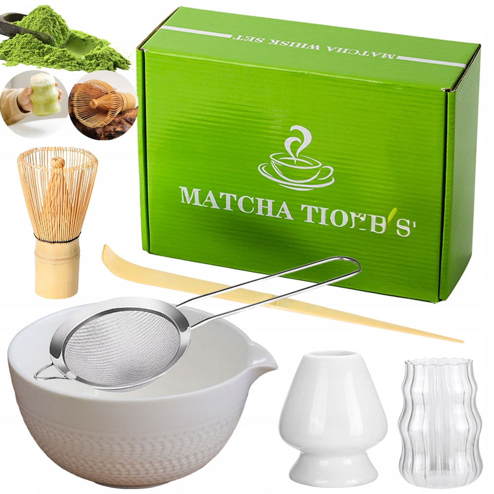 Zestaw Miotełka Chasen Pędzel Do Herbaty Matcha,ceramiczna Miseczka Matcha