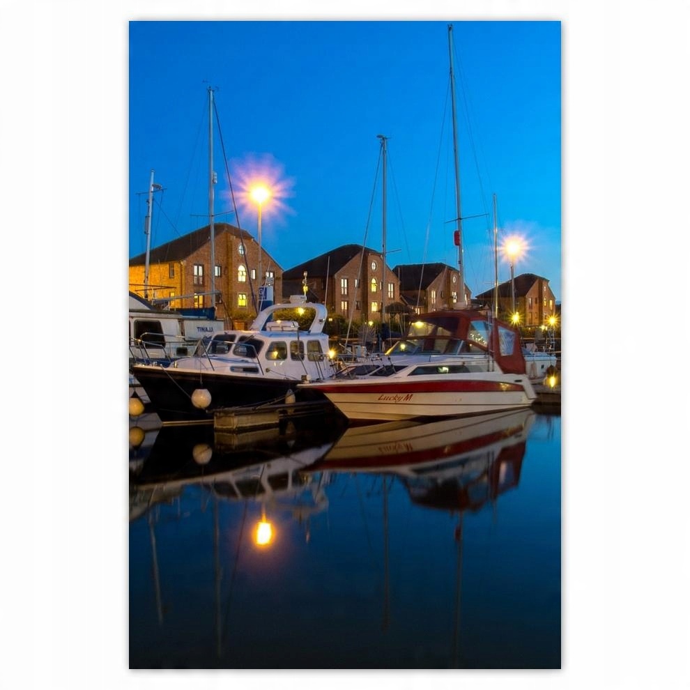 

Plakat samoprzylepny 40x60 Przystań w nocy