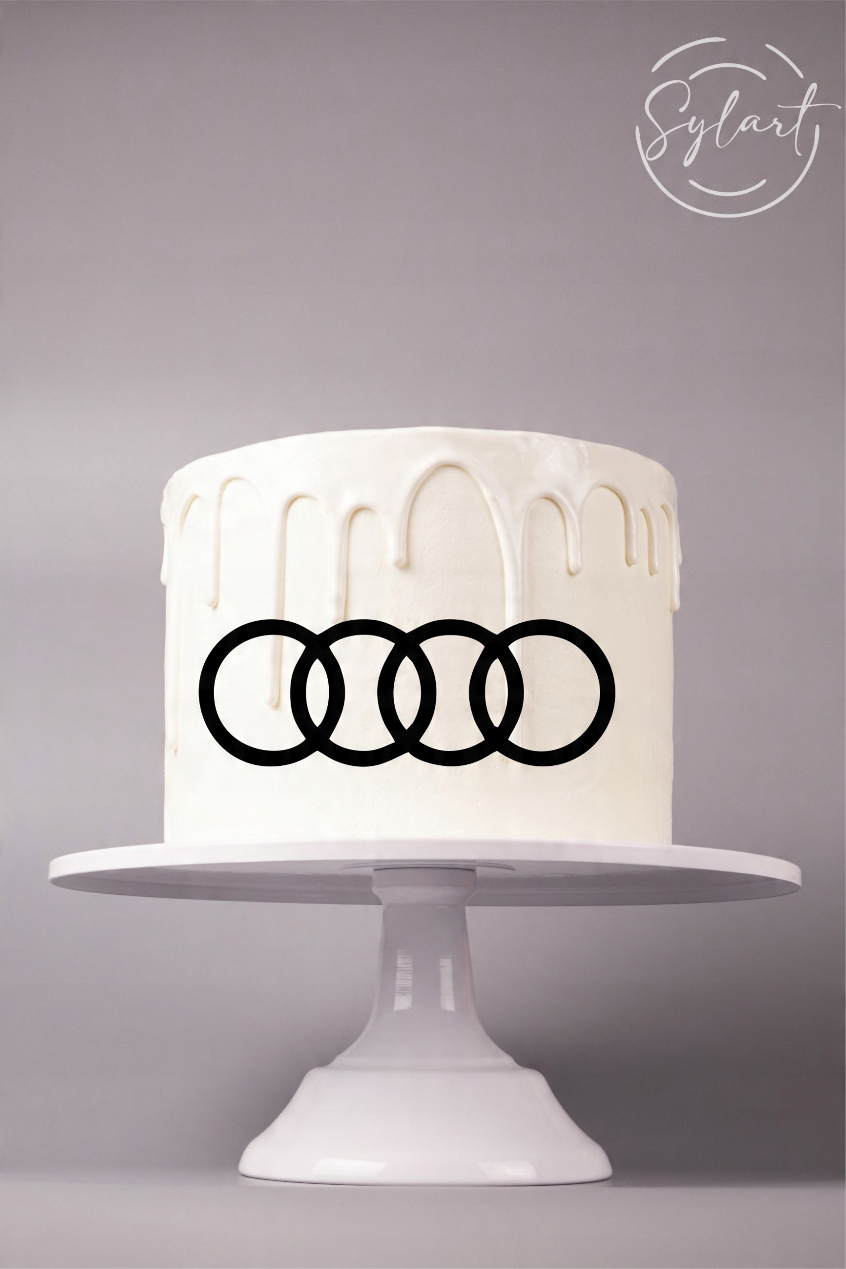 

Topper na bok tortu audi logo czarny plexi