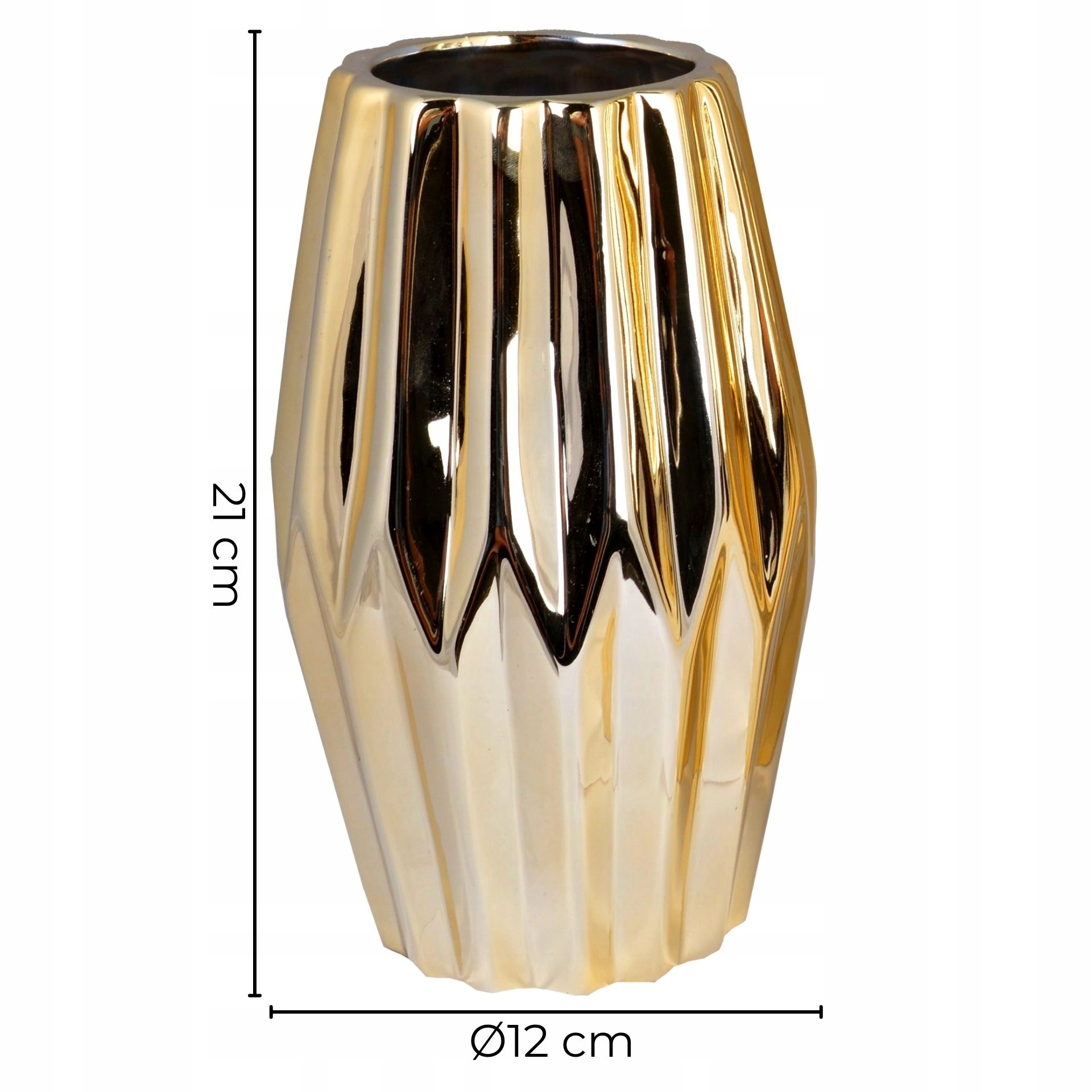 Декоративна ваза для квітів GOLDEN GLAMOUR Висота 21 см