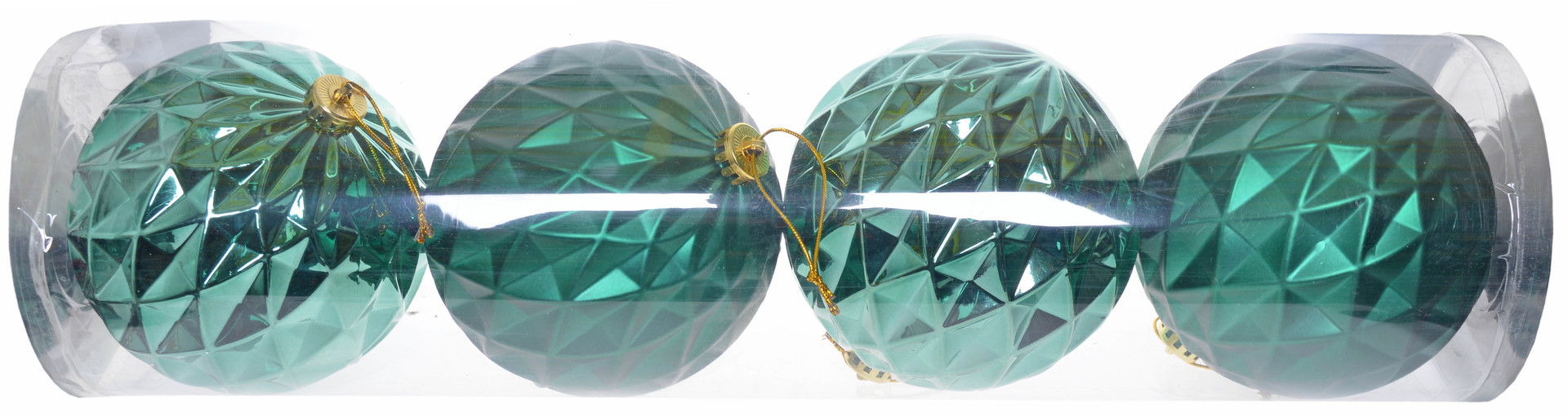 

Komplet 4 Bombek W Tubie 15CM Zielone Bombki