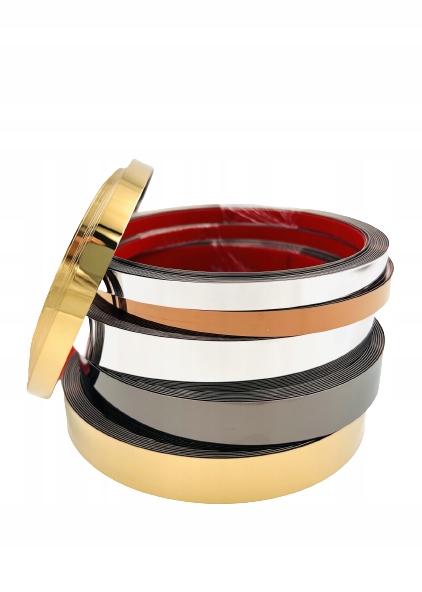 LISTWA DEKORACYJNA ŚCIENNA SAMOPRZYLEPNA ZŁOTA 1cm x 5m Grubość 0.3 mm