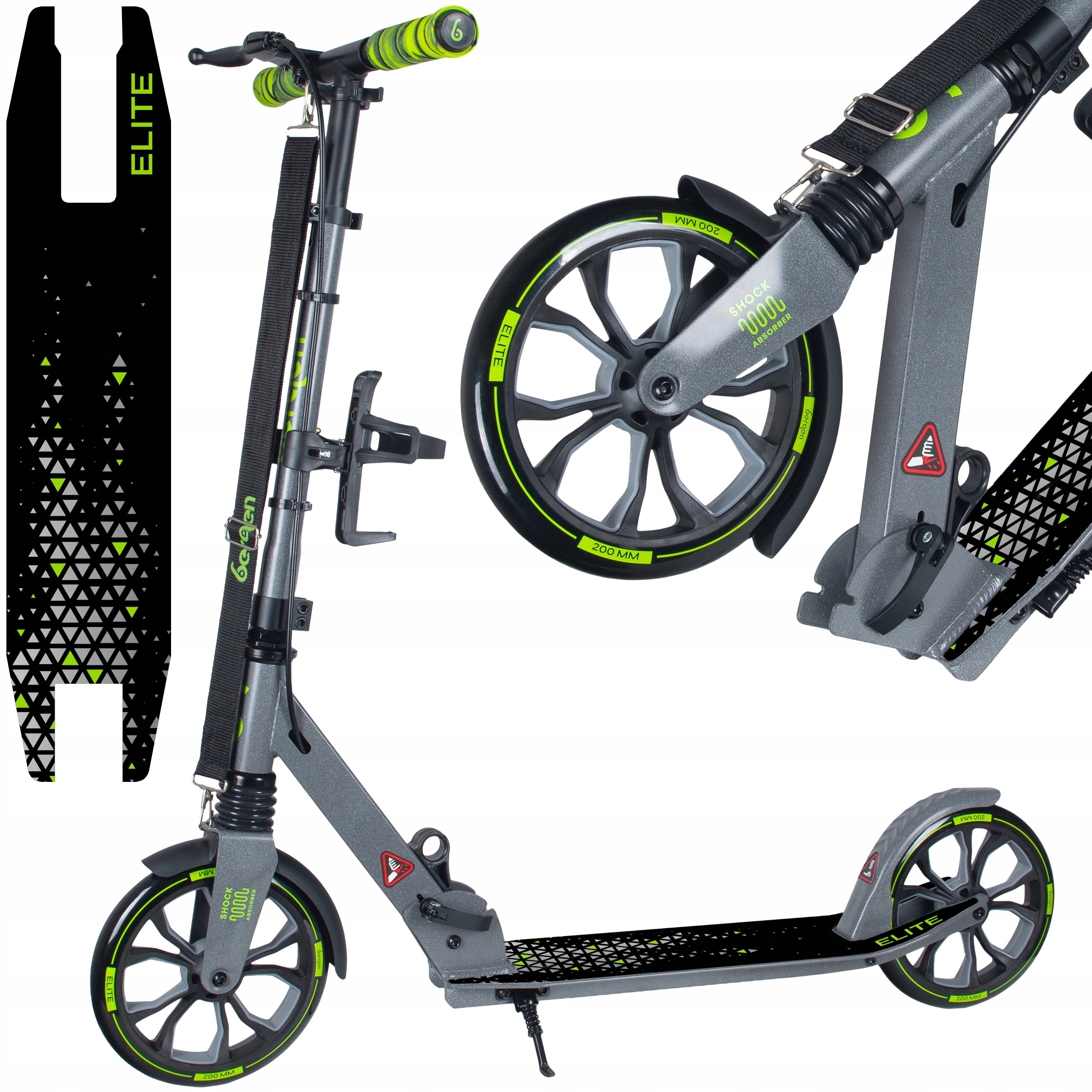 Hulajnoga miejska dla dzieci składana duża hamulec amortyzator bergen Elite