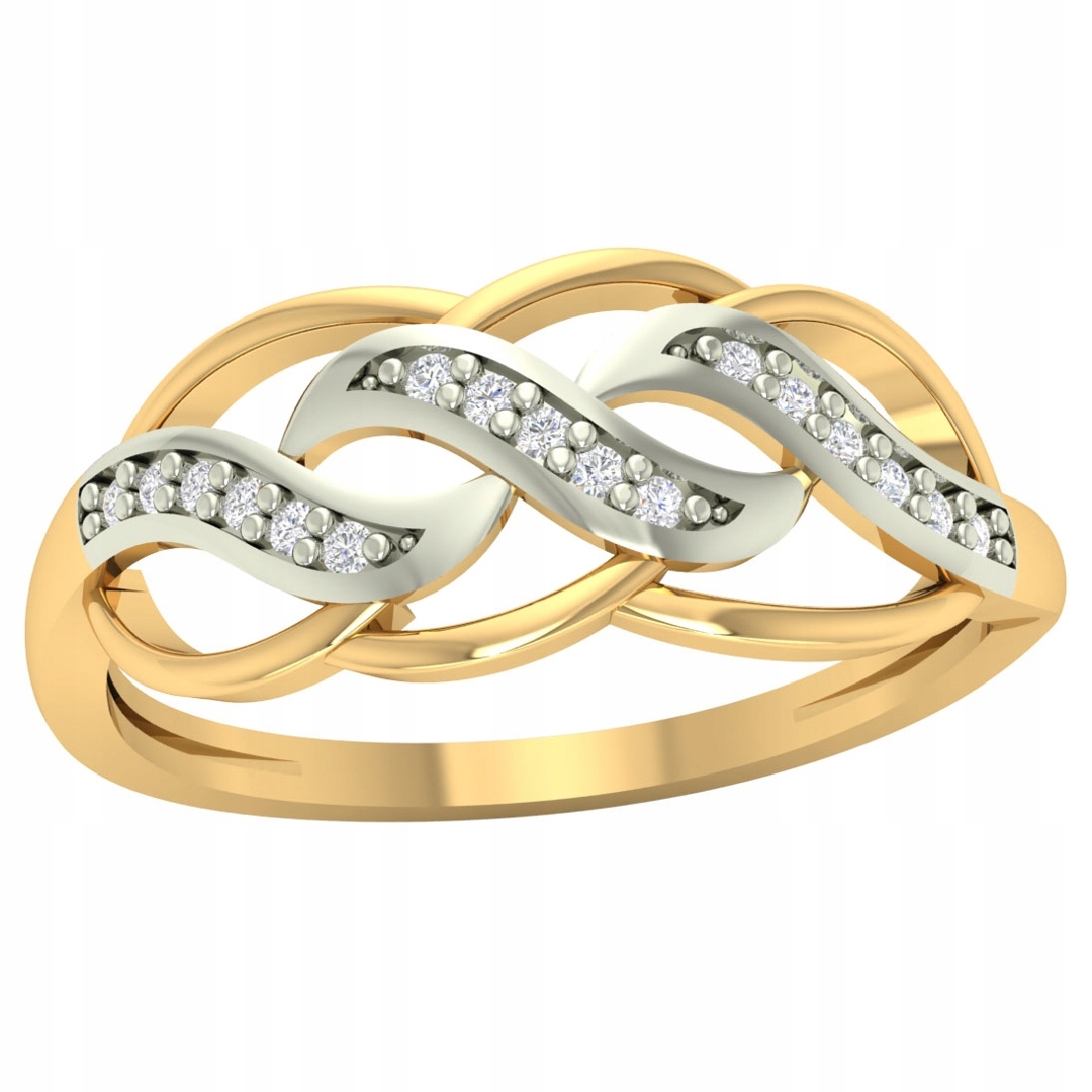 Prstýnek Mořské Vlny Ze Zlata 585 Zirkony Rod