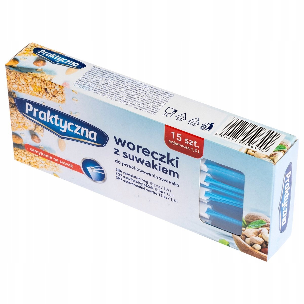 

Woreczki Z Suwakiem Praktyczna 1,5 L 15 Szt.
