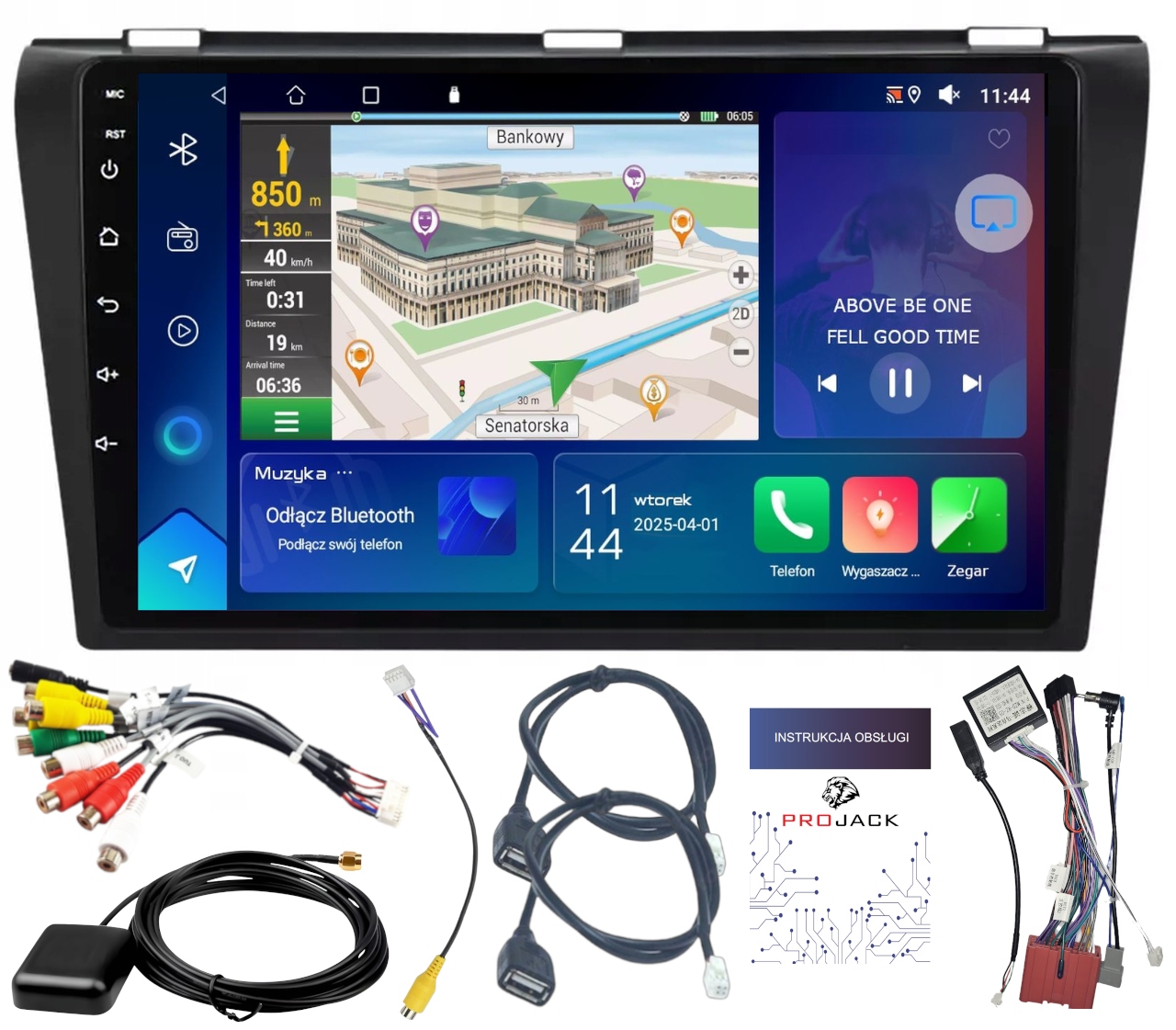 Autorádio Navigace Gps Mazda 3 2004-2009 Android Carplay 2GB 64GB