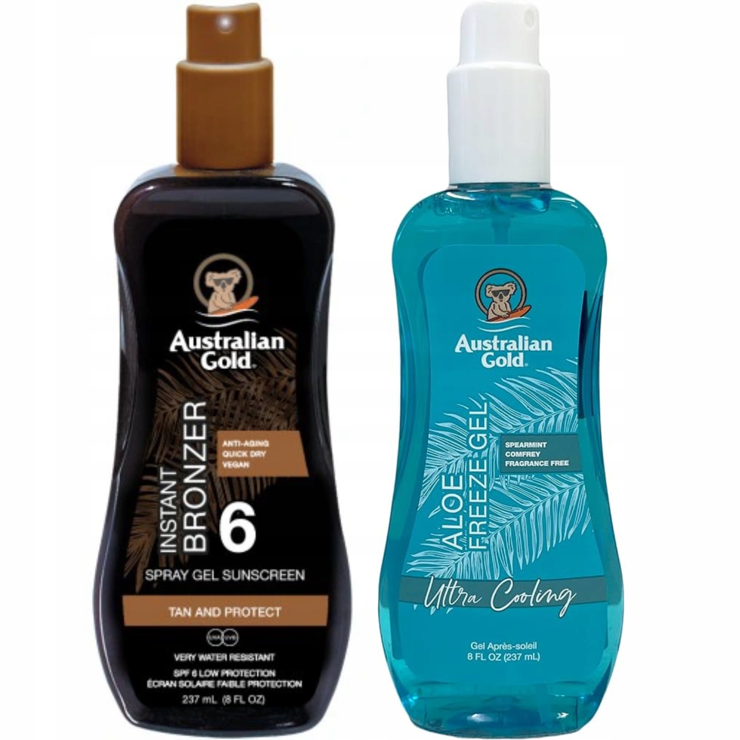 Australian Gold Gel Ve Spreji s bronzerem SPF6 Aloe Freeze Gel