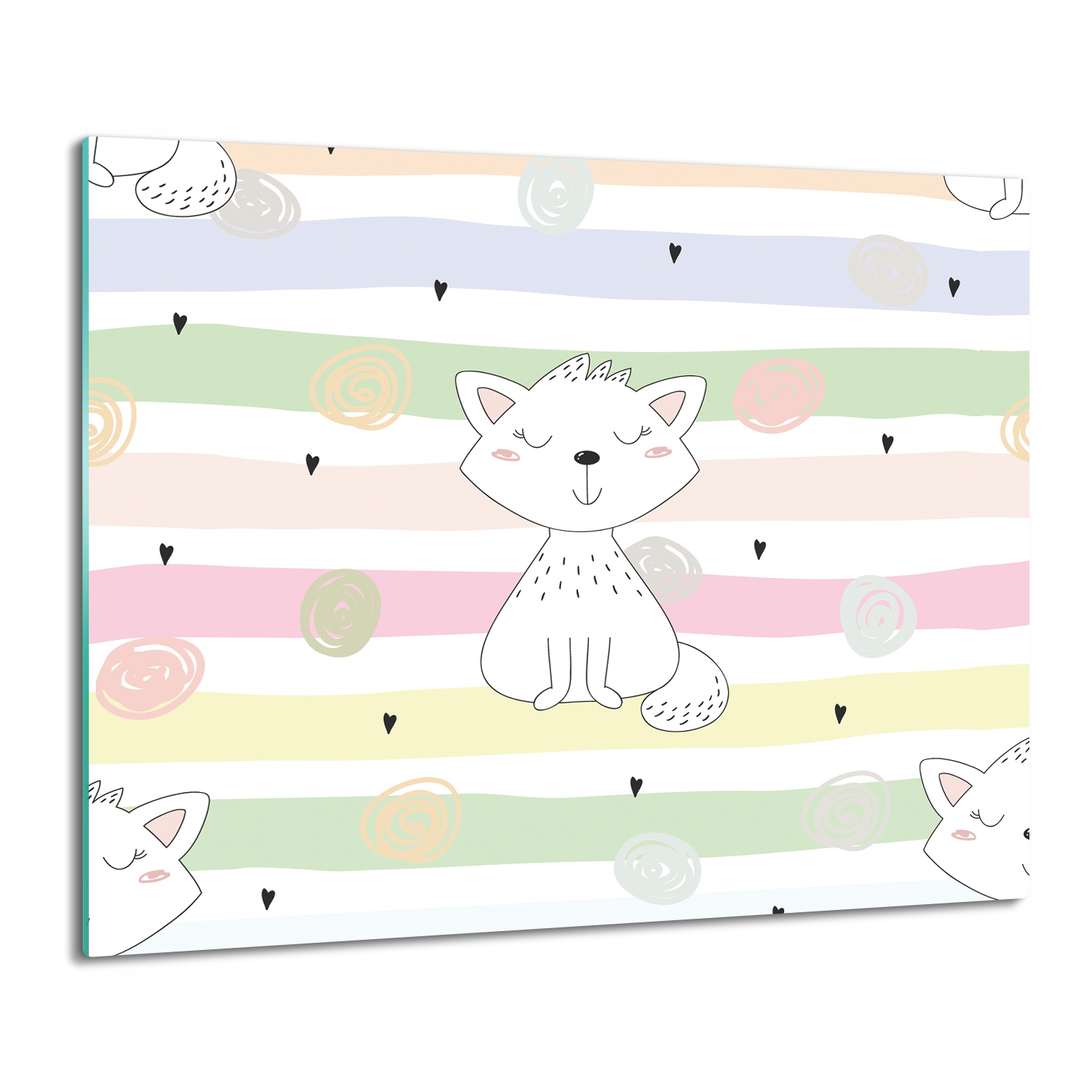 

z foto osłonka z grafiką Koty pastele pasy 60x52