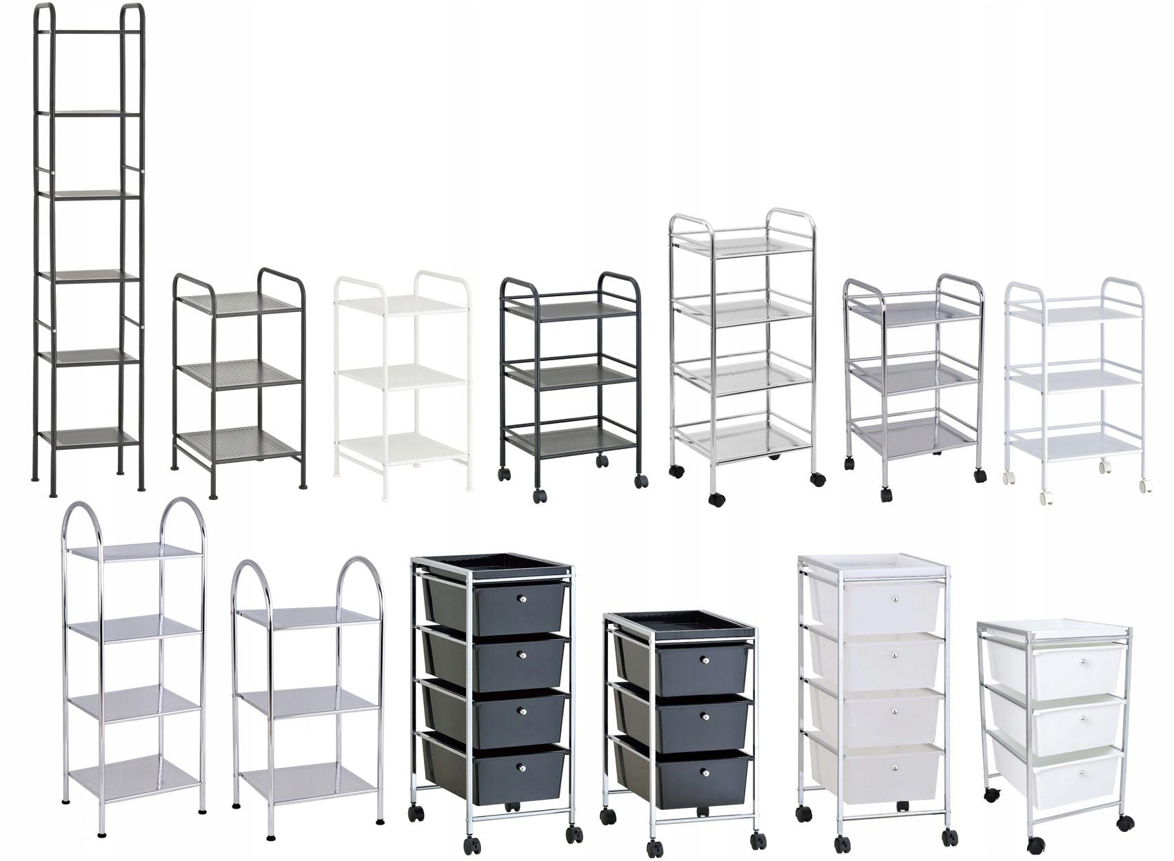 REGAŁ ŁAZIENKOWY 6 PÓŁEK CZARNY MATOWY STALOWY Materiał metal