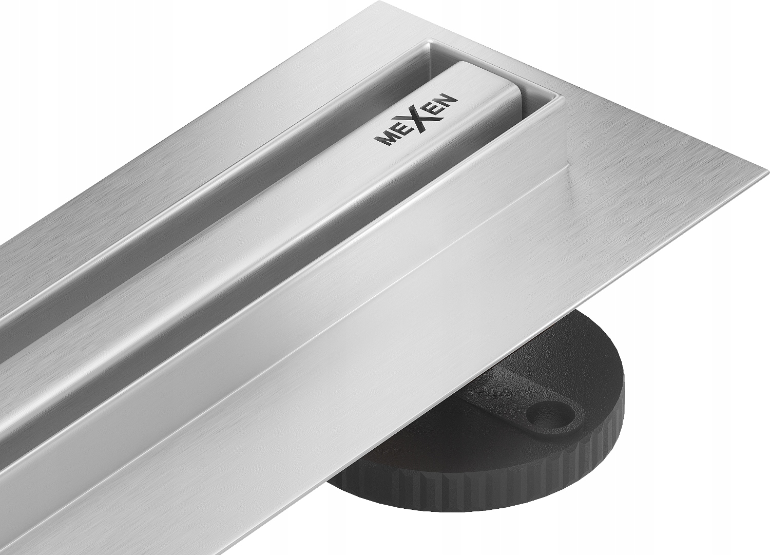 Odpływ liniowy 90 prysznicowy Mexen Flat 360° Slim podłogowy obrotowy inox