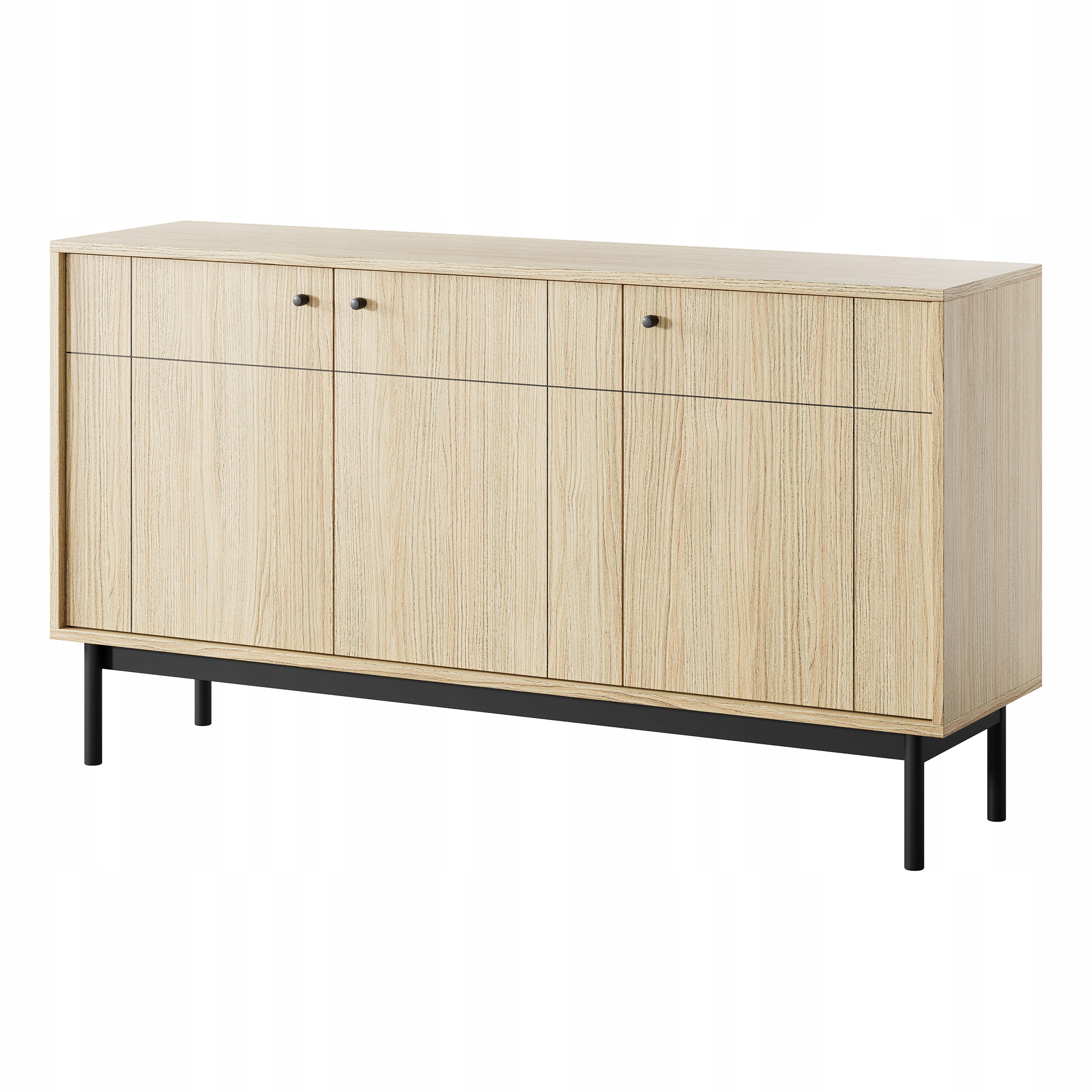 Komoda Giapponese 154 cm do obývacího pokoje Ložnice 3 Dvířka Dub