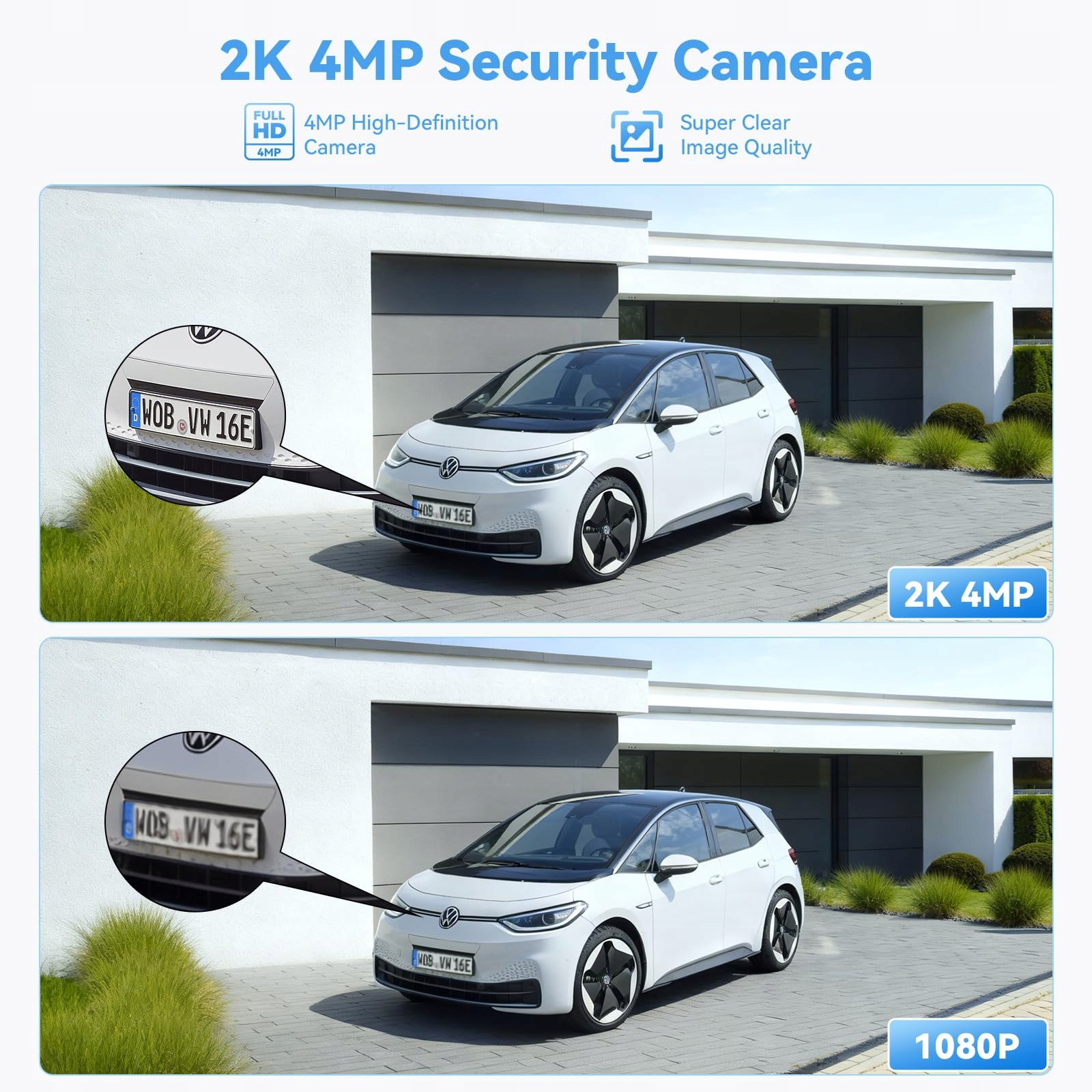 SULORON Kamera Zewnętrzna WiFi 2K 4MP IP66 140° Nocna Detekcja Ruchu — miniatura 3