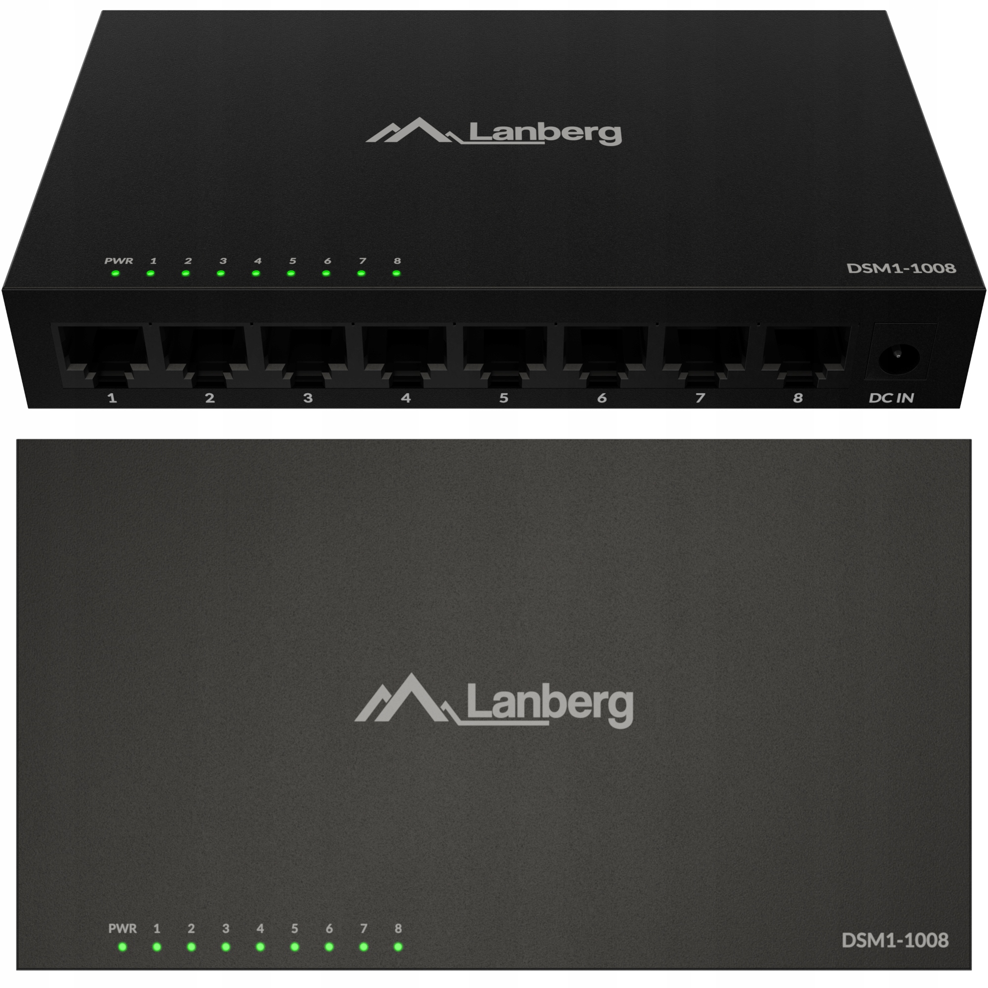 Switch DSM1-1008 8x 1 Gb/s niezarządzalny Lanberg 12V metalowy DSM1-1008