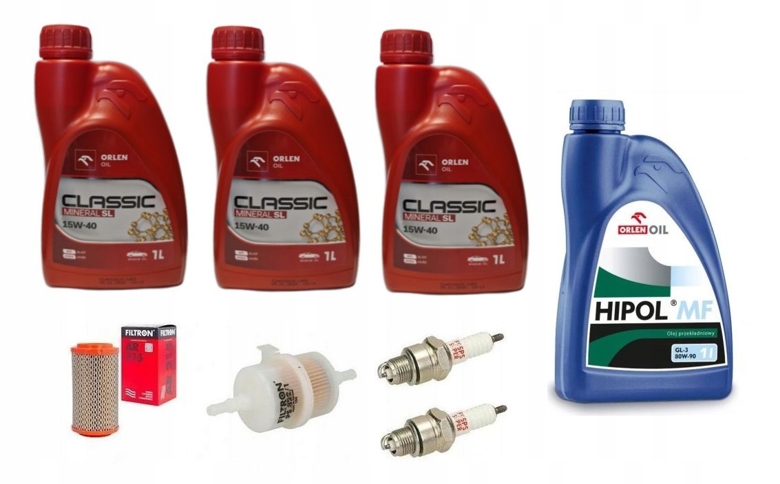 FIAT 126p - ZESTAW SERWISOWY OLEJE FILTRY ŚWIECE