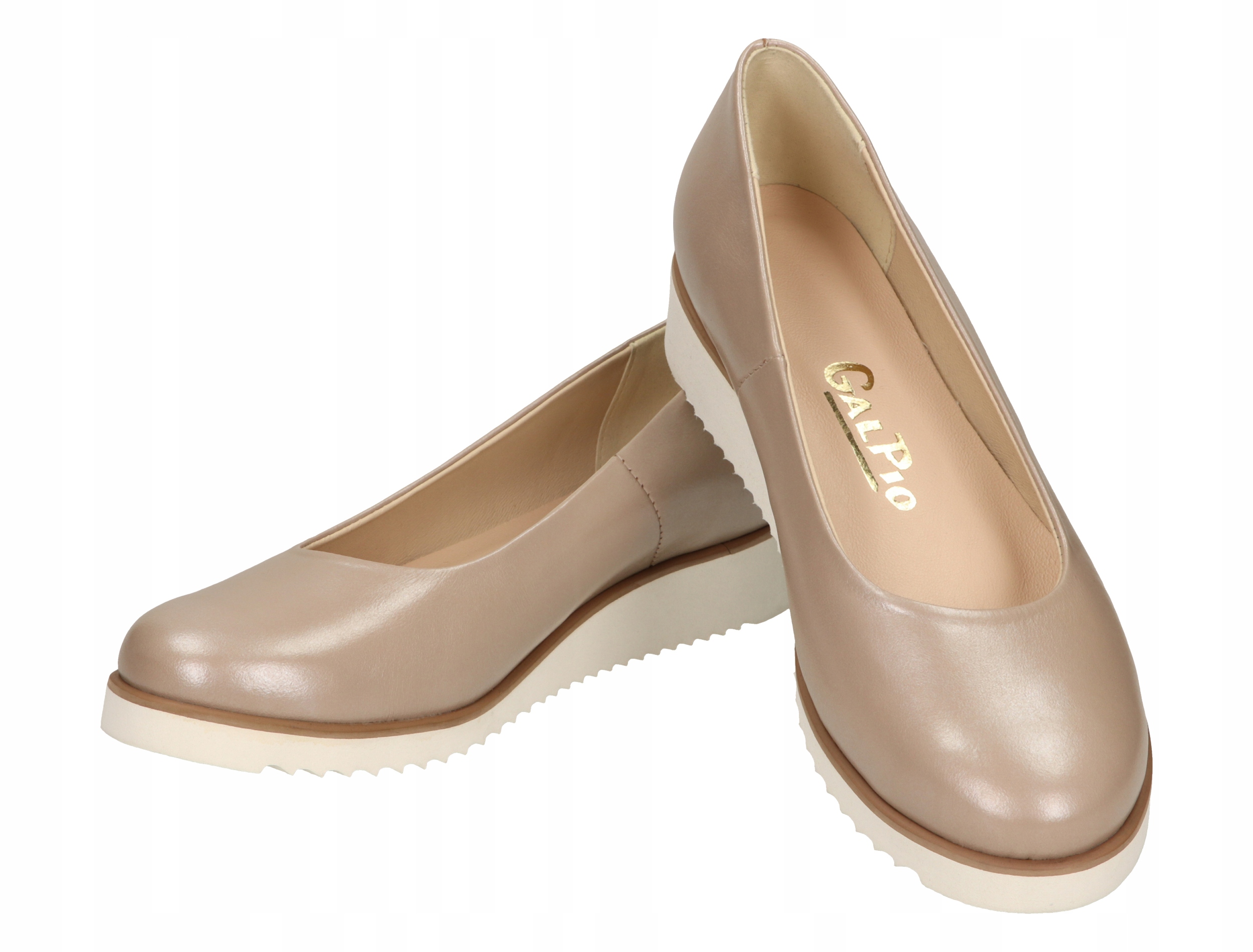 -20% PÓŁBUTY-BALERINY(B.B) KOTURNA PERŁA ,SKÓRA 39 Wzór dominujący bez wzoru