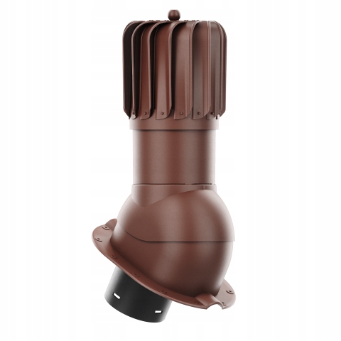 Rotačný krb Rotoline pre plechovú krytinu M fi 150 mm, podlhovastý, hnedý