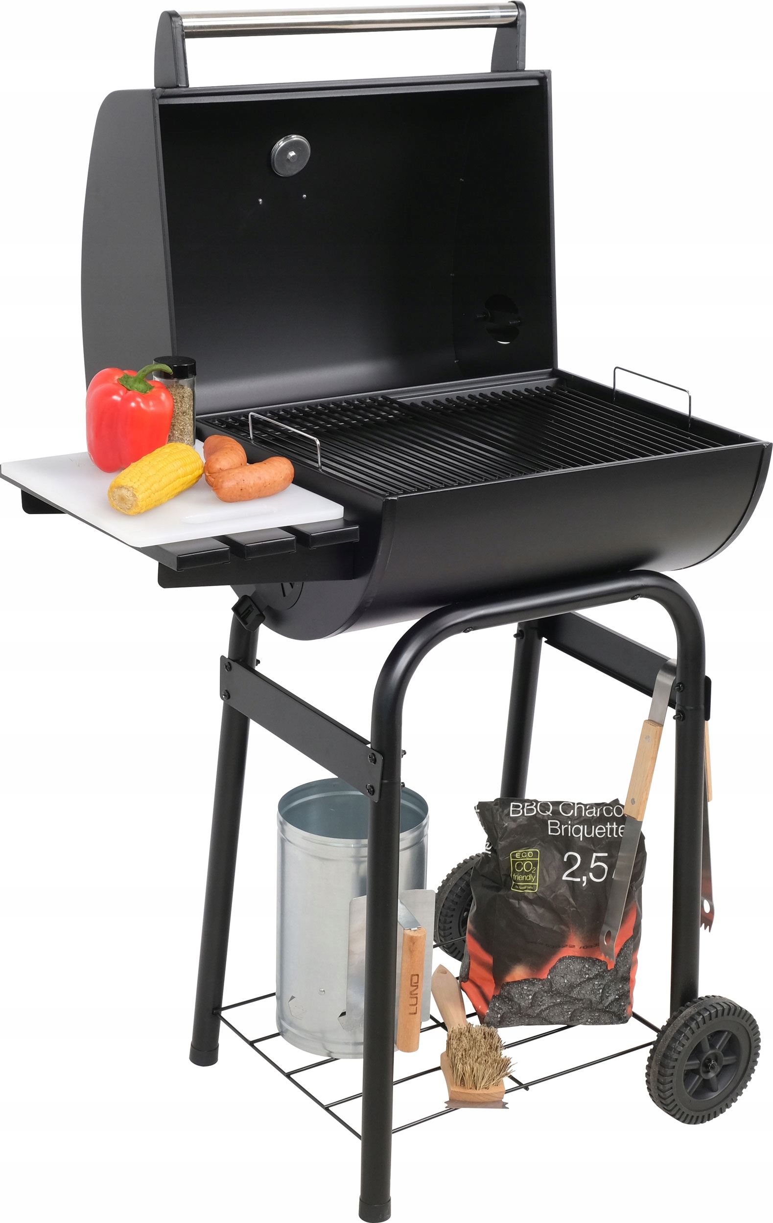 GRILL OGRODOWY WĘGLOWY DUŻY RUSZT 47 cm +POKROWIEC Szerokość grilla 71 cm