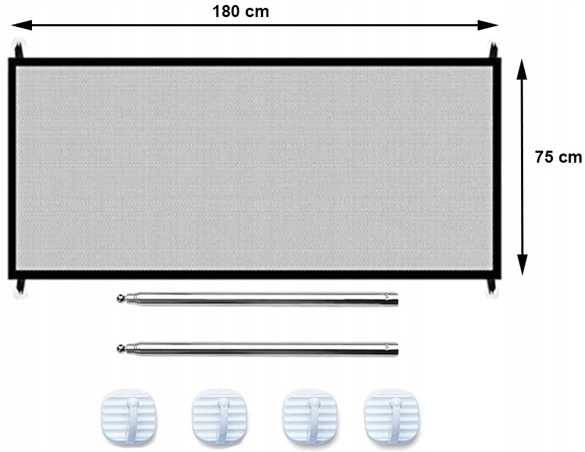 Bramka Zabezpieczająca dla psa Regulowana do 180cm