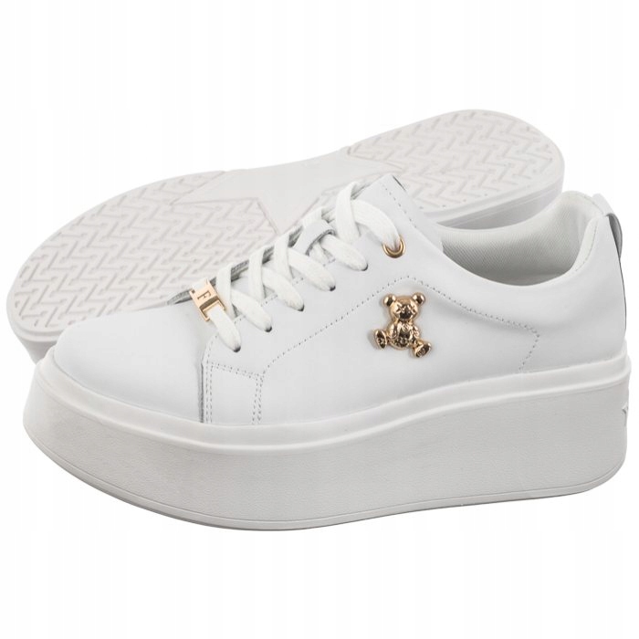 Kožené tenisky na platformě Dámské Filippo Bílé DP6246/24