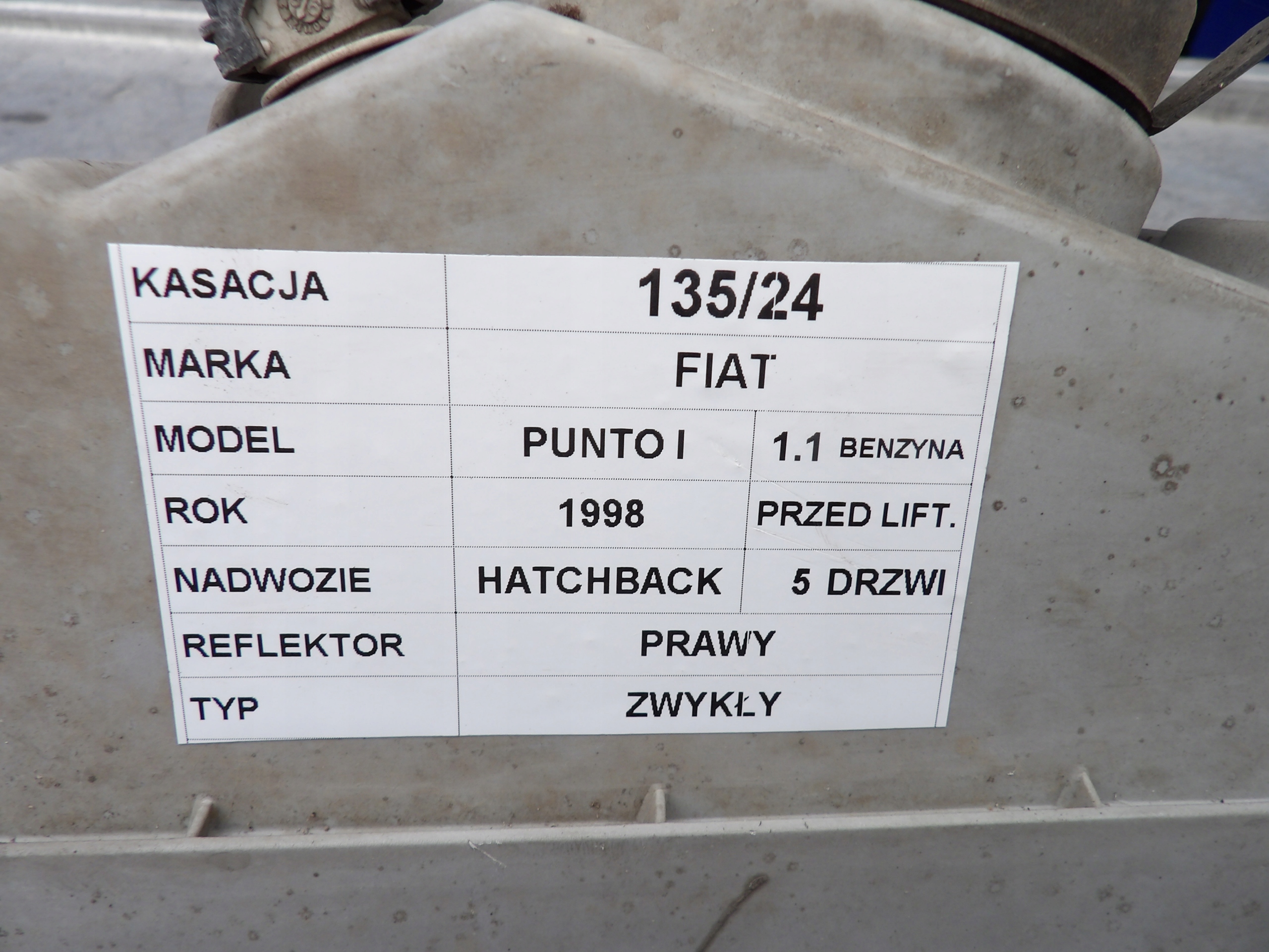 Fiat Punto and light front right 36460748