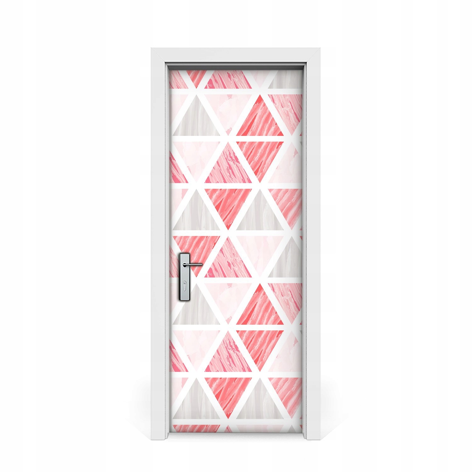 

Naklejka na drzwi okleina Różowe trójkąty 75x205
