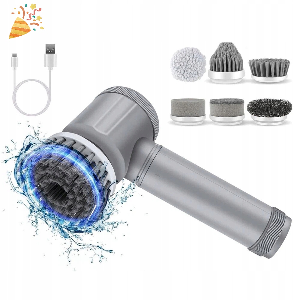 Levně Elektrický Vodotěsný Čisticí Kartáč IPX6 350 Ot/min Ergonomický