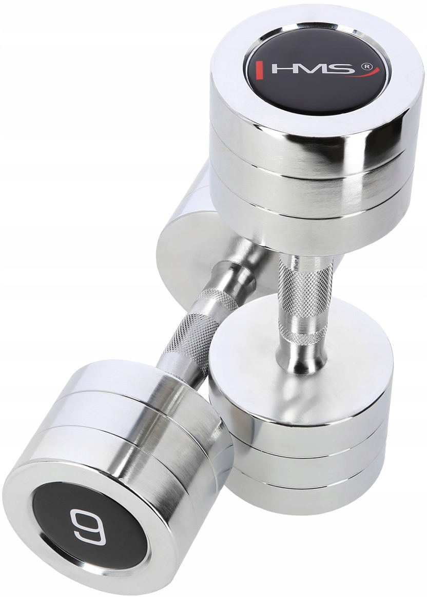 HANTLE CHROMOWANE DO TRENINGU FITNESS 2x 9KG HMS Marka HMS