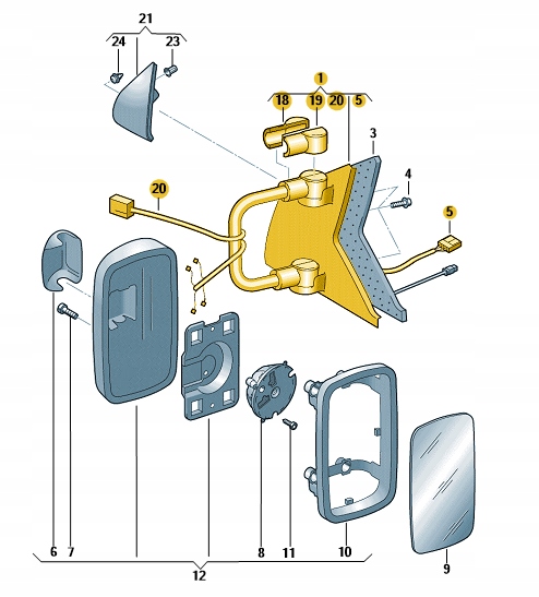 VW TRANSPORTER T5 РЕСТАЙЛІНГ ДЗЕРКАЛО ПРАВЕ ПЛЕЧЕ OEf0857508d
