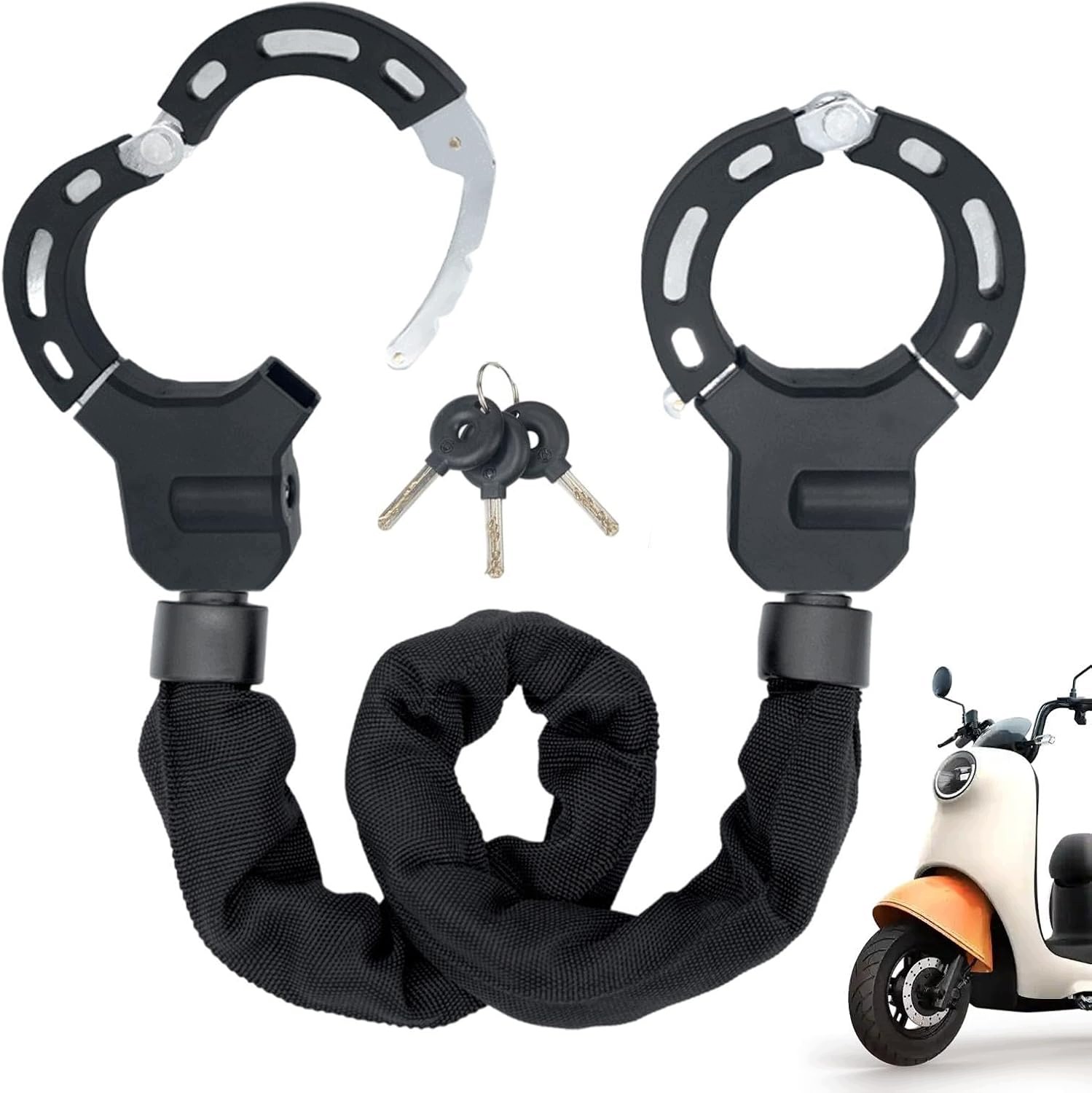 Zapínání Kola Koloběžky Blokáda Pouta Handcuff Štít se 3 klíči