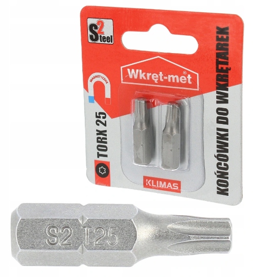 Końcówki do wkrętarek bity torx TX 25 KLIMAS 2szt. Seria TX-25S2