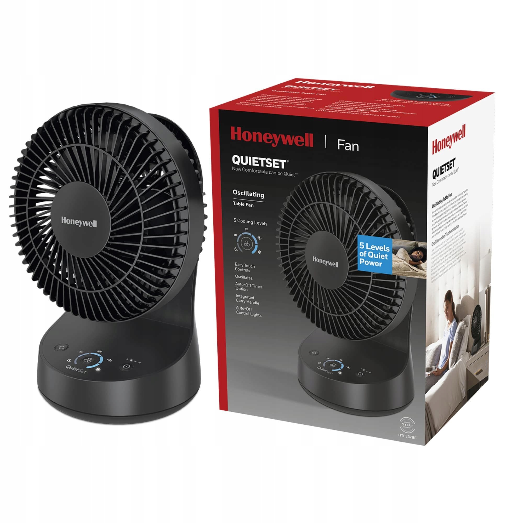 

Wentylator Biurkowy Wiatrak Cichy Honeywell HTF337