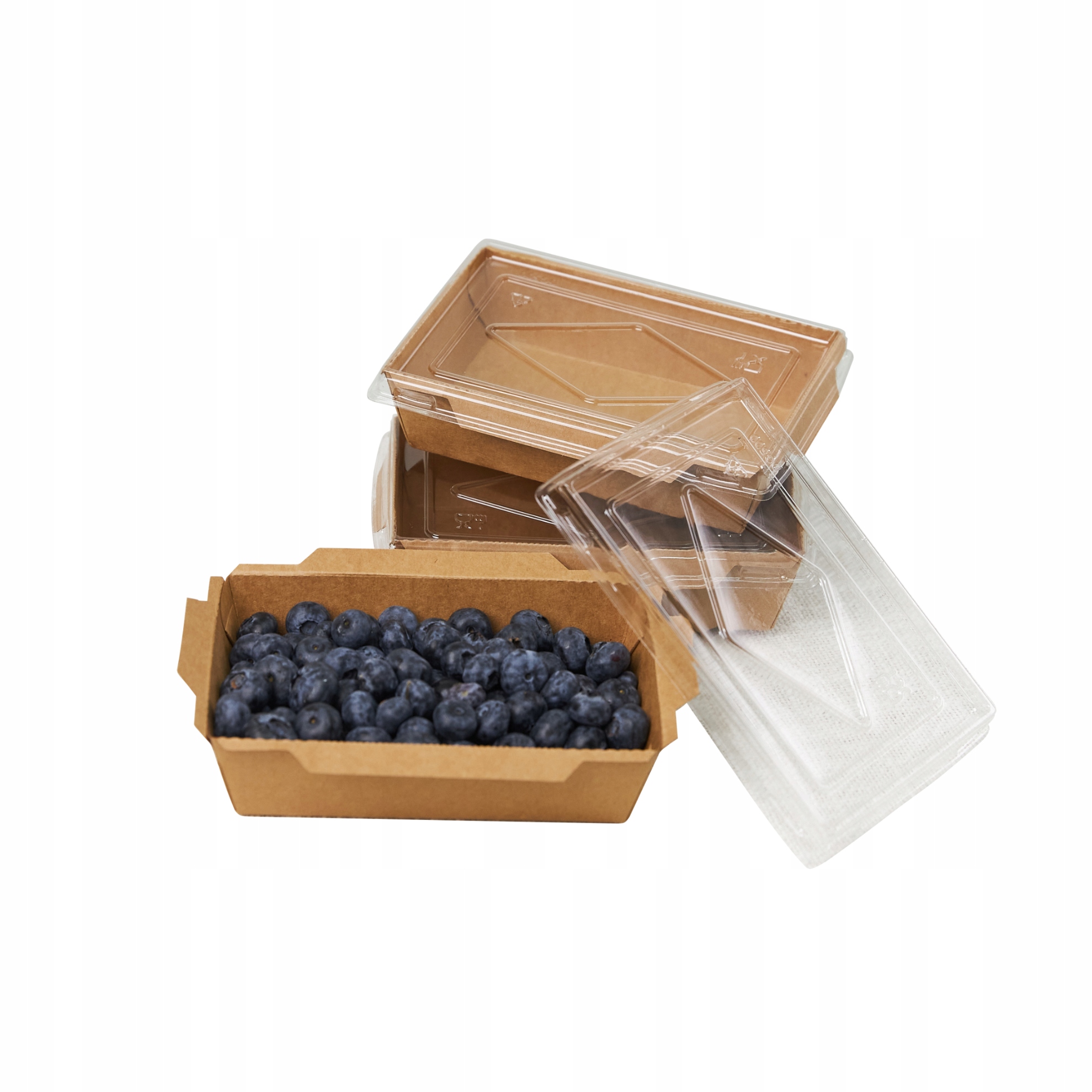 200ks Obedové papierové boxy s viečkami 500 ml obedové nádoby so sebou