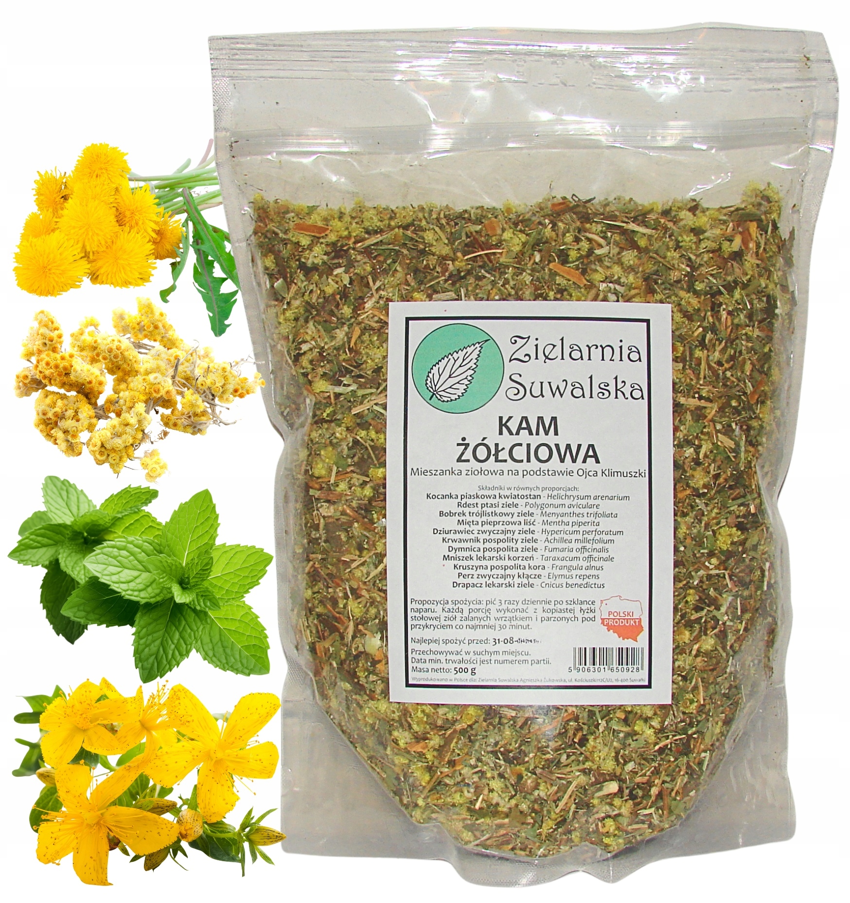Zielarnia Suwalska Kamica Żółciowa Kam Żółciowa 500g Drogi Żółciowe Wątroba