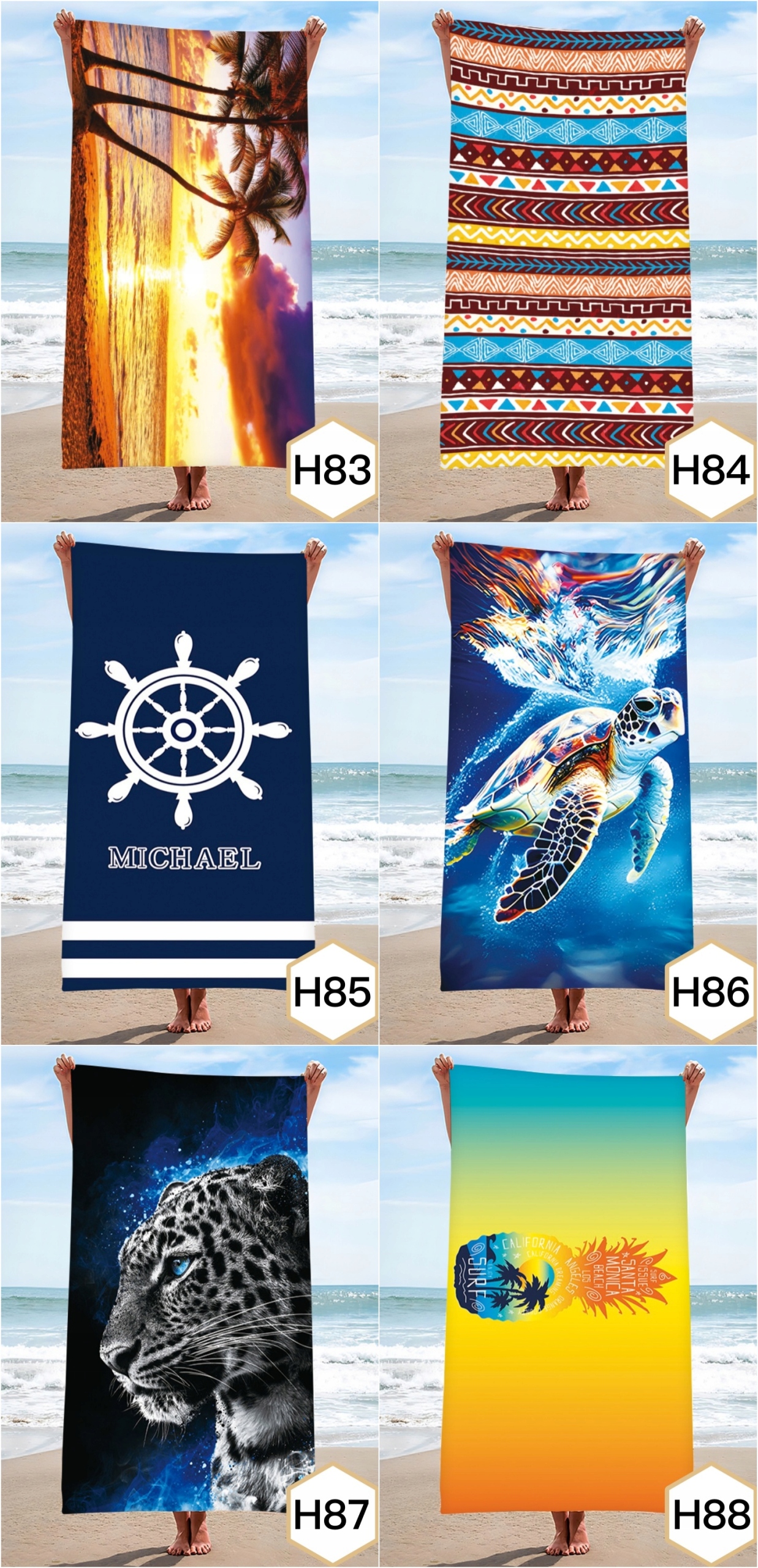 RĘCZNIK PLAŻOWY DUŻY KĄPIELOWY SUMMER RĘCZNIKI XL Kolor wielokolorowy