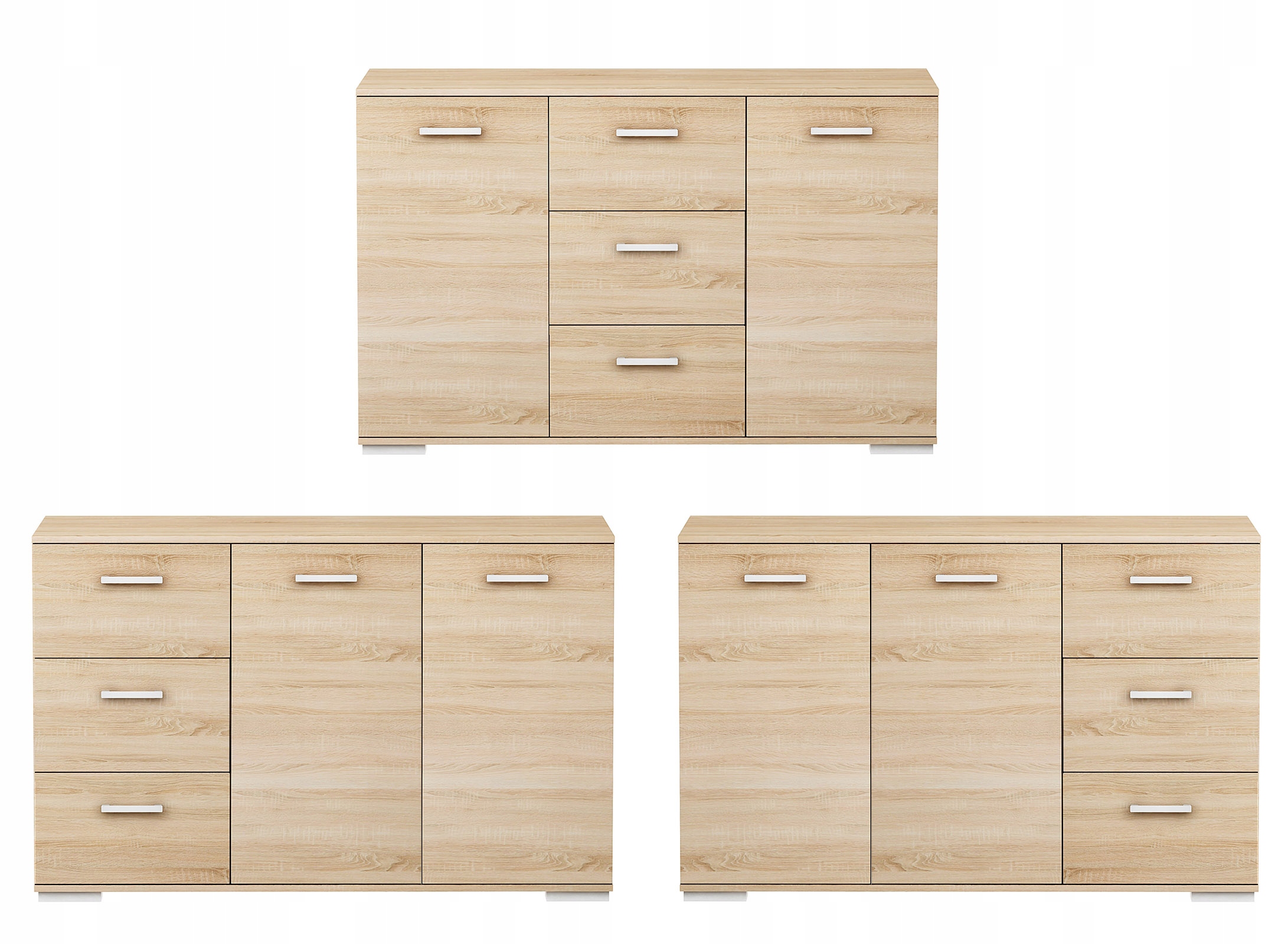 KOMODA ABS K3 DĄB SONOMA 120CM POKÓJ SYPIALNIA Szerokość mebla 120 cm