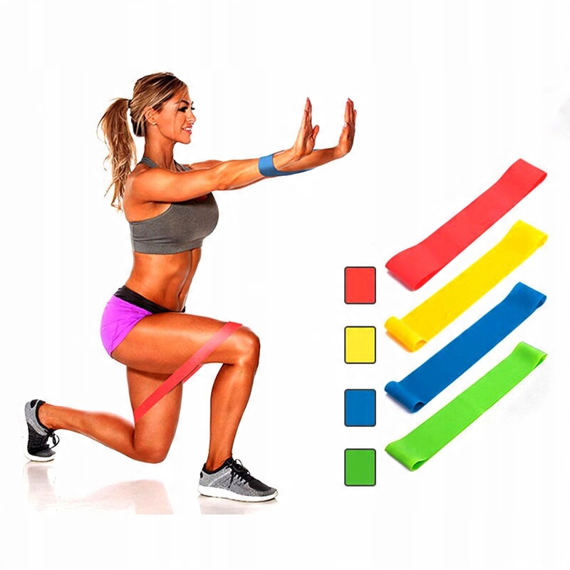 

Zestaw 4 Gumy do ćwiczeń Mini Band Taśmy Fitness