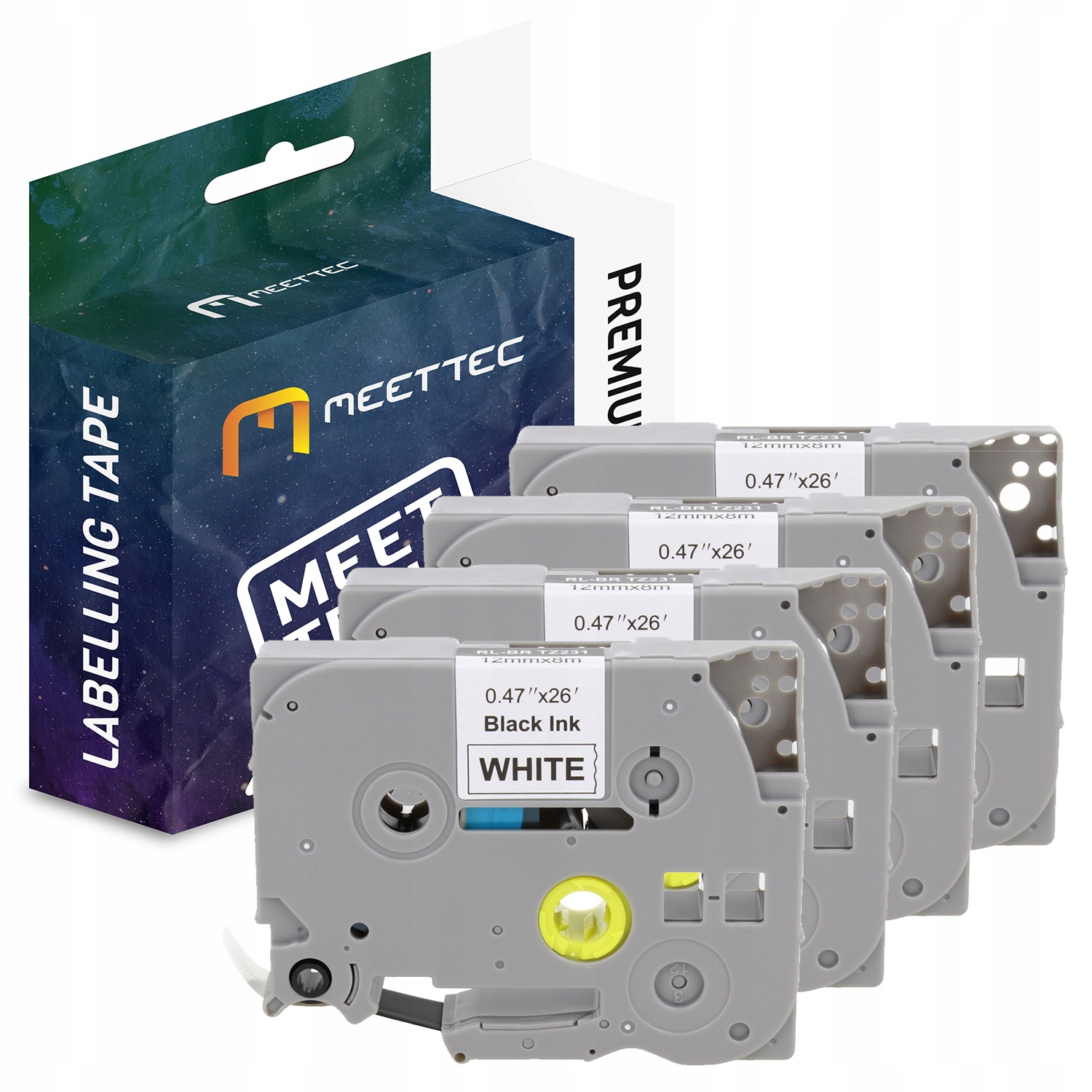 4-PAK Taśma zamiennik Brother TZE-231 12mm biała