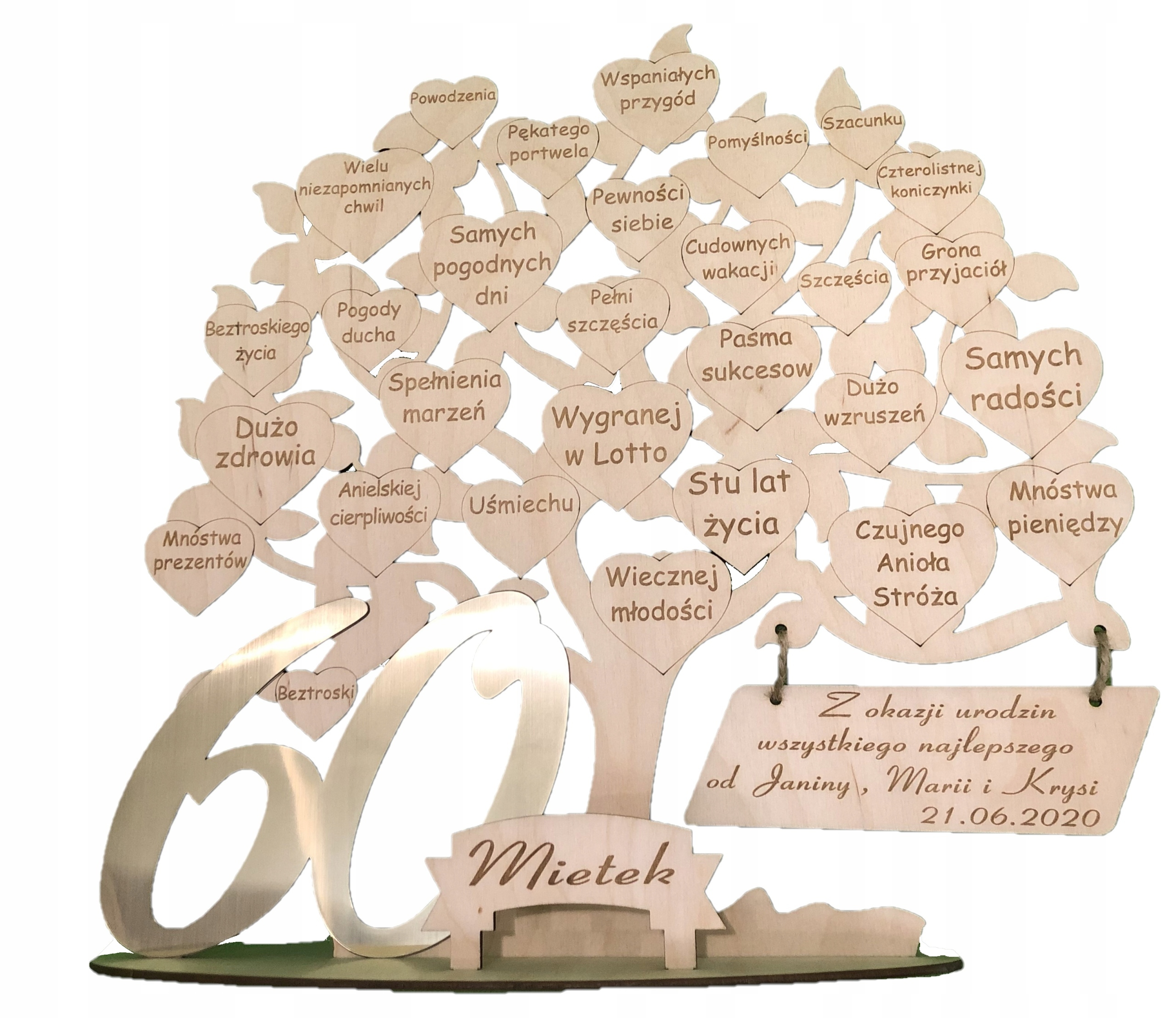 60. narozeniny, šedesátka, gravírování laminát.