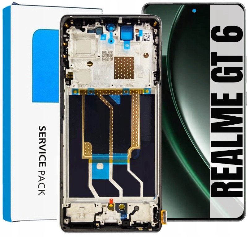 Displej Pro Realme Gt 6 RMX3851 Originál Obrazovka Rámeček Silver