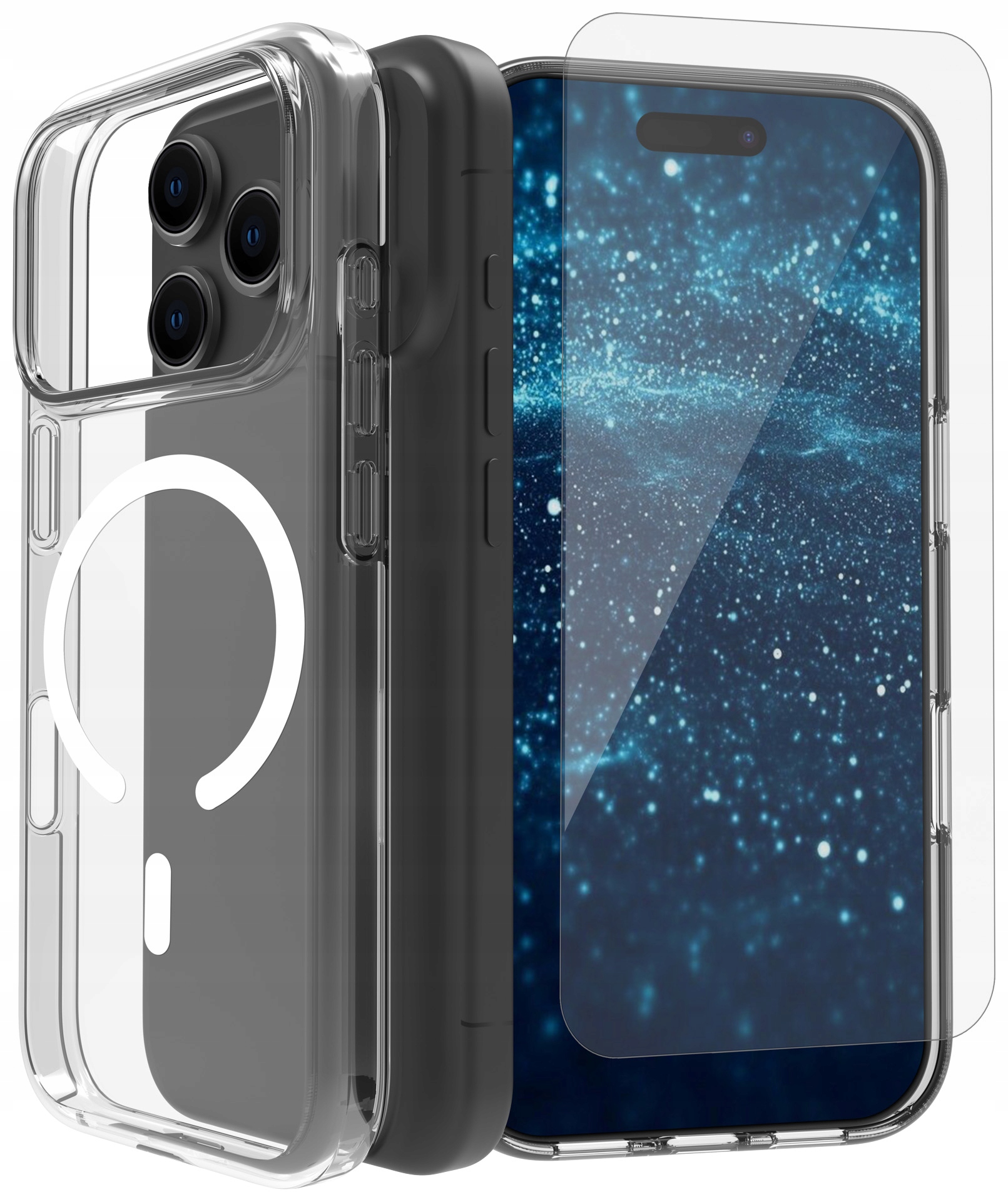 Pouzdro Zadní Kryt Tvrzené sklo Roobix 3v1 Combo pro iPhone 17