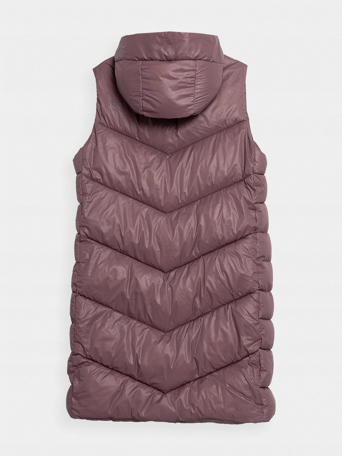 DŁUGI BEZRĘKAWNIK DAMSKI Z KAPTUREM 4F KAMIZELKA SPORTOWA PUCHOWA R. S Kolor różowy