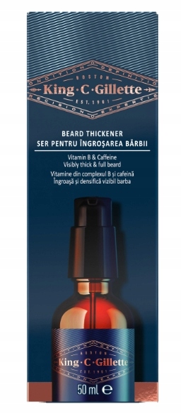 King C Gillette Serum Zahušťovací olej na vousy s vitamínem B a kofeinem 50 ml