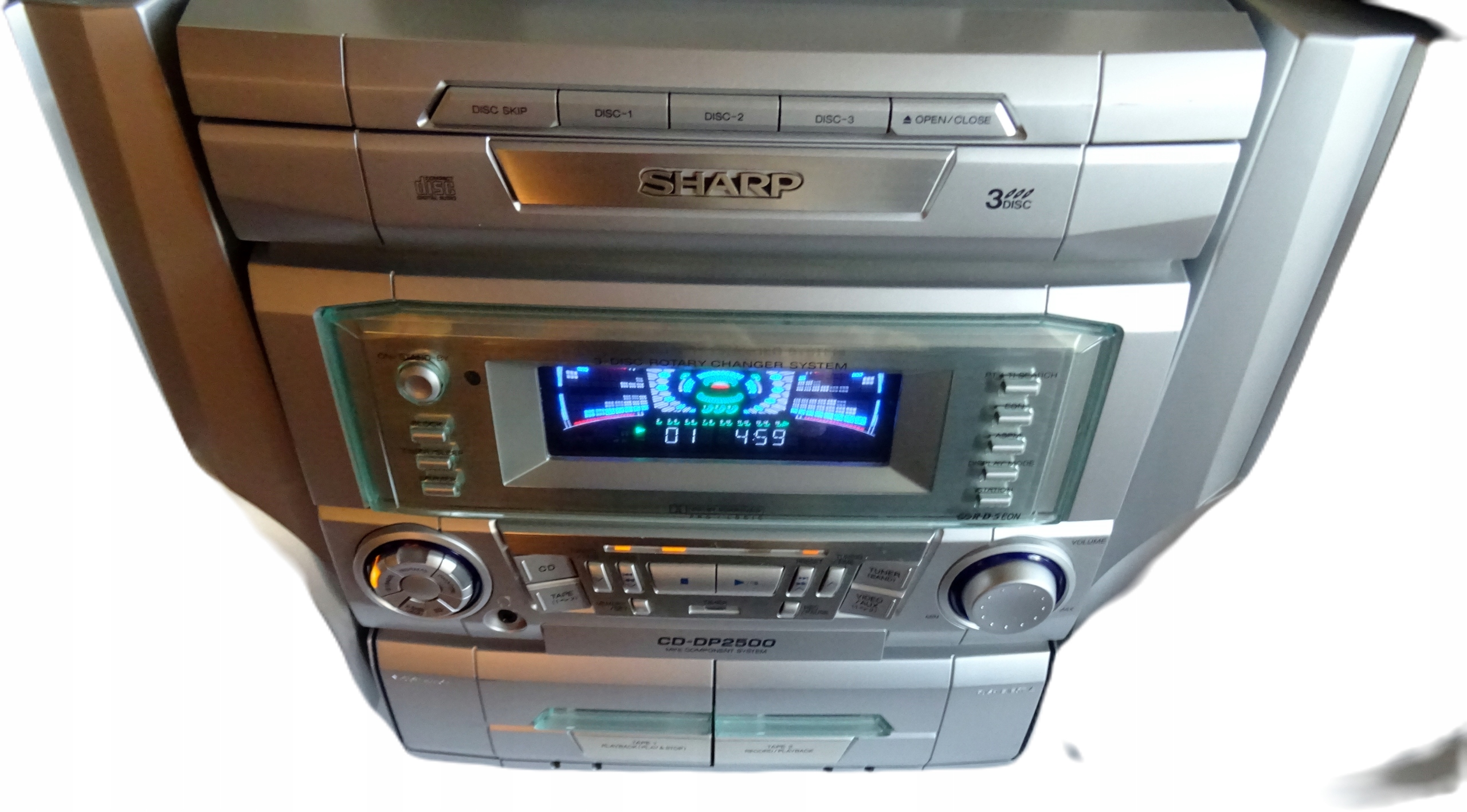Wieża Sharp CD-DP 2500 wszystko gra oprócz tape 2 Model CD DP 2500