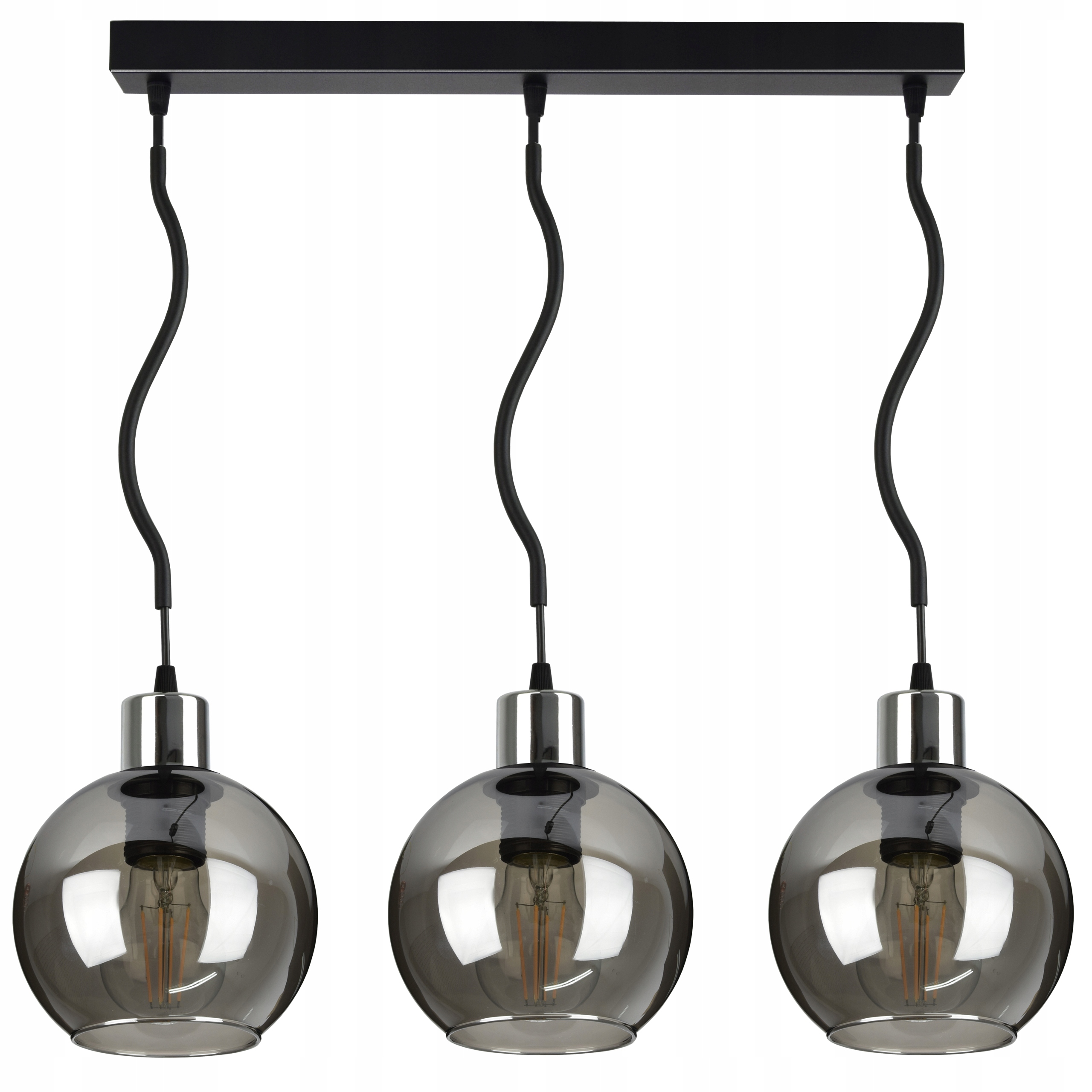 

Szklana Lampa Wisząca Żyrandol Spline Chrom Kula