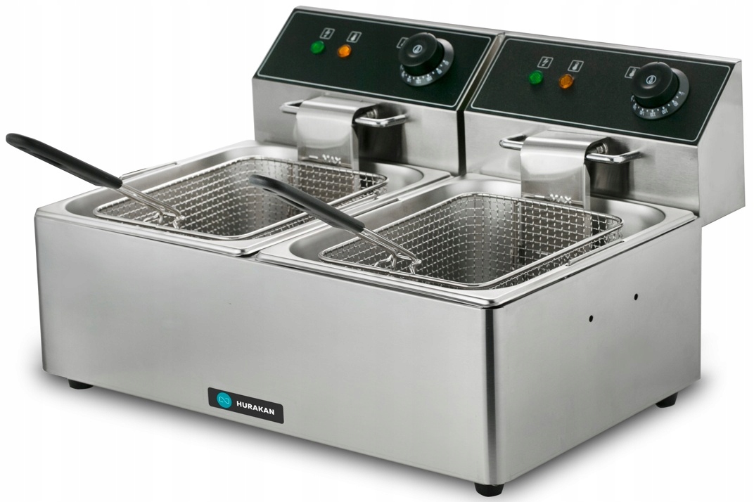 Profesionální elektrická fritéza 2x6 l 5 kW 60-190C Hurakan HKN-FT66N