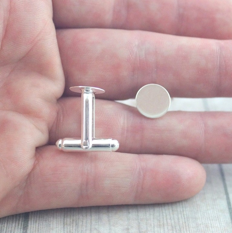 Baza Spinek Do Mankietów Tarcza 10 mm. Srebrna